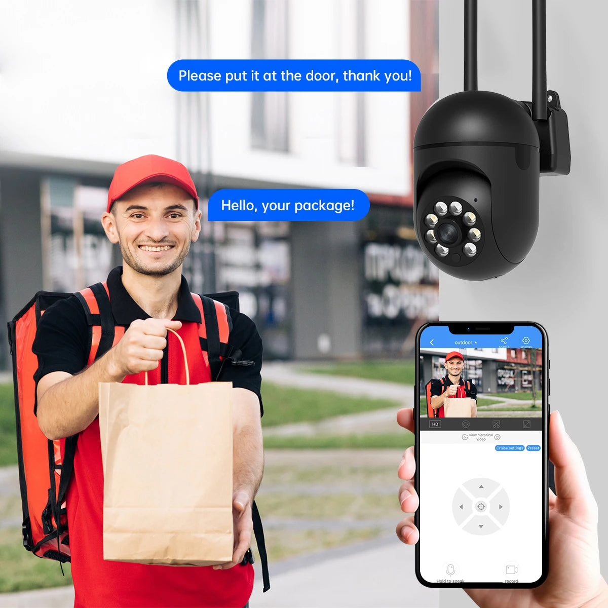 JOOAN 2MP PTZ IP Camera Smart Home Color Night Auto Tracking Security WiFi Camera Two Way Audio CCTV Video Surveillance Camera