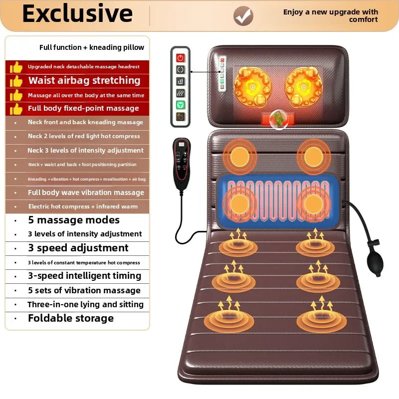 Massager shoulder cervical back waist multifunctional mattress full body automatic kneading instrument massagecushion home chair