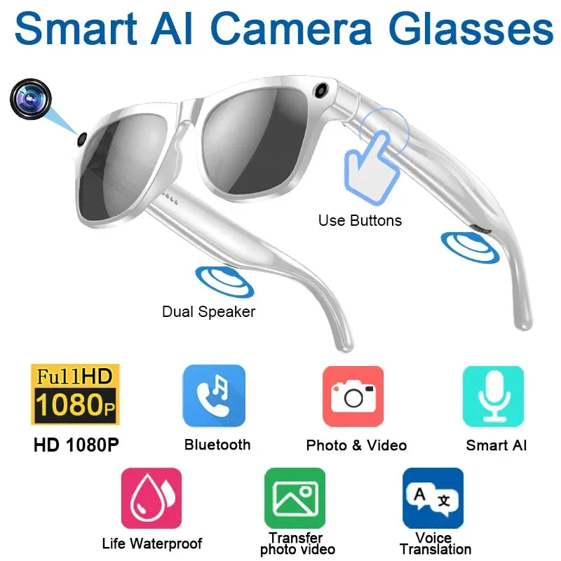 VIVO 8K HD AI Smart Glasses Chat 260Mah Battery Voice Assistant Control GPT 100MP Camera Bluetooth Call Smart Glasses 2025
