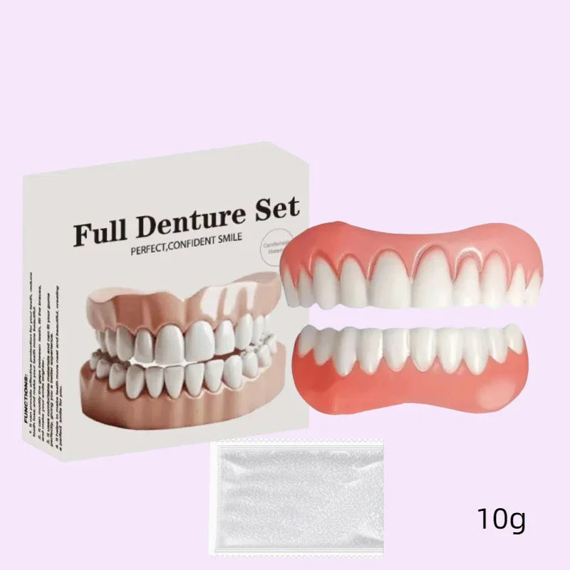 False Teeth Silicone Upper Lower Veneers Perfect Denture Silicone Kit Temporary Orthodontic Fake Tooth Oral Hygiene Care