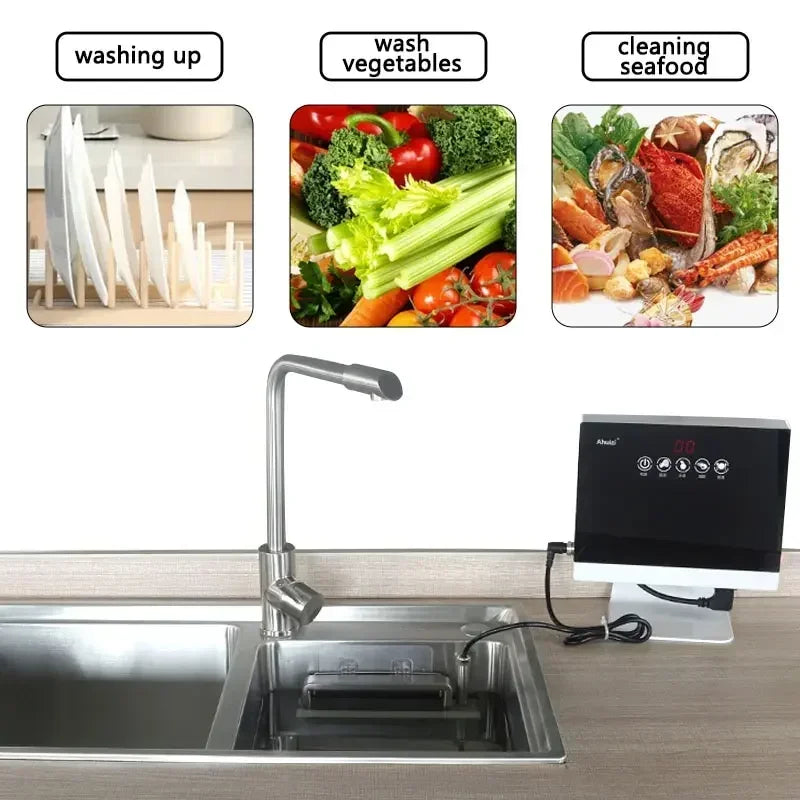 220V/110V Ultrasonic Dishwasher Home Appliance A5 Mini Dish Washing Machine Kitchen Countertop Small Washer Without Install
