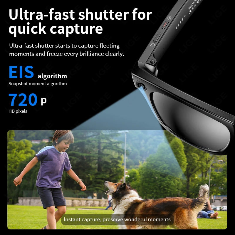 2025 Smart Glasses with Camera Headphone 100+Languages AI Translation Bluetooth Glasses Travel Meeting Sunglasses for Man Women