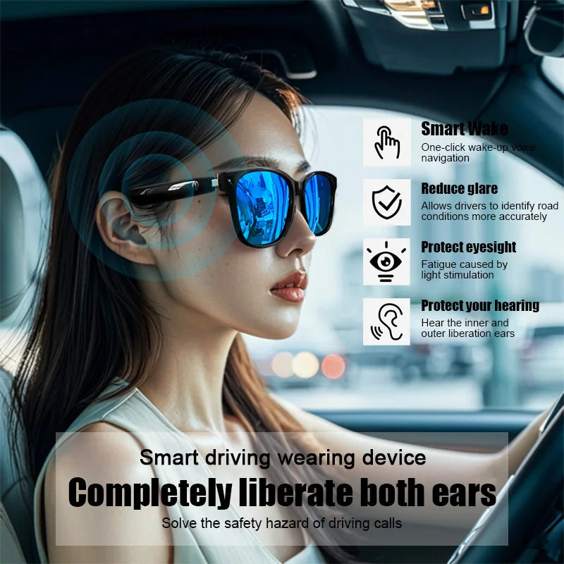 Smart Glasses Anti-blue Light Make Receive Calls Music Calling Noise Reduction UV400 Protection BT TWS Glasses Men Women Gift