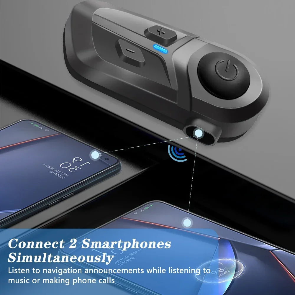 Bluetooth 5.3 wireless hands-free calling headset, motorcycle helmet music player, waterproof motorcycle helmet headset