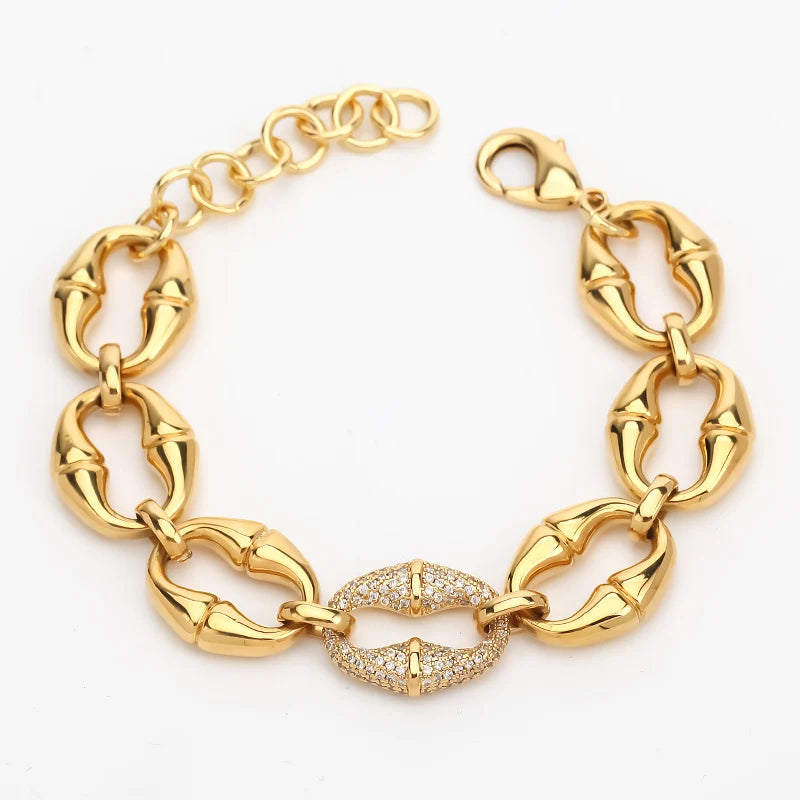 2024 New Fashion Gold Plated Adjustable Bracelet for Women Girls Elegant Twist Chain Bangle Jewellery Gift Idea