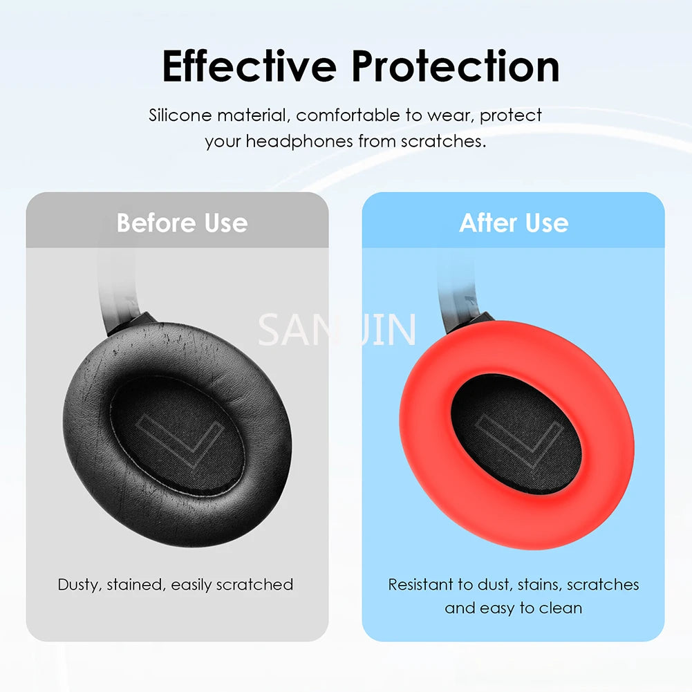 Suitable for Anker Soundcore Life Q20i Headset Silicone Protective Case Headband EarPads Protective Case Soft and skin friendly