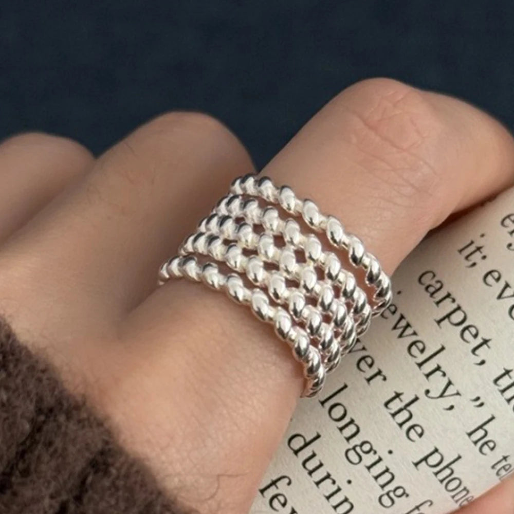 PANJBJ 925 Sterling Silver Geometry Crystal Ring For Women Ellipse Exaggerated Punk Water Drop Open Jewelry Gift Dropshipping