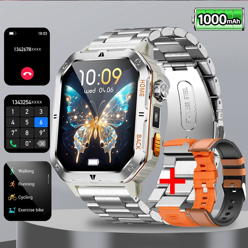 New GPS Smart Watch 2.01"inch Ultra HD Display Built-in GPS Compass Make/Receive Phone Calls 1000mAh Battery Braceletes Original