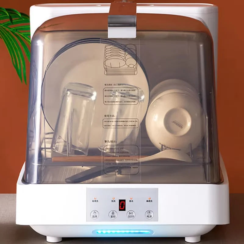 See-through Dishwasher Countertop Home Portable Smart Industrial Automatic Desktop High Temperature Modern Glass