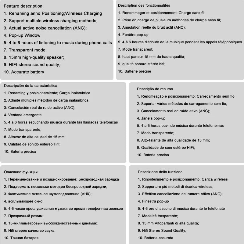 Air Pro ANC Wireless Earphone Bluetooth Headsets Pro 2 Active Noise Cancellation Wireless Charging TWS Earbuds Stereo With Box