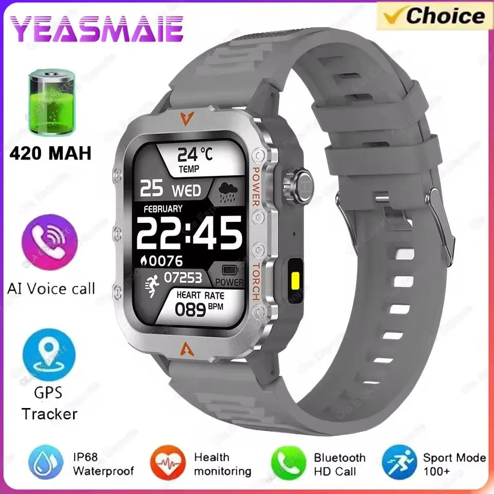 2025 New SmartWatch Men Militray Outdoor GPS Sport Watches Heart Rate Sleep Waterproof Smart Watch IOS Android