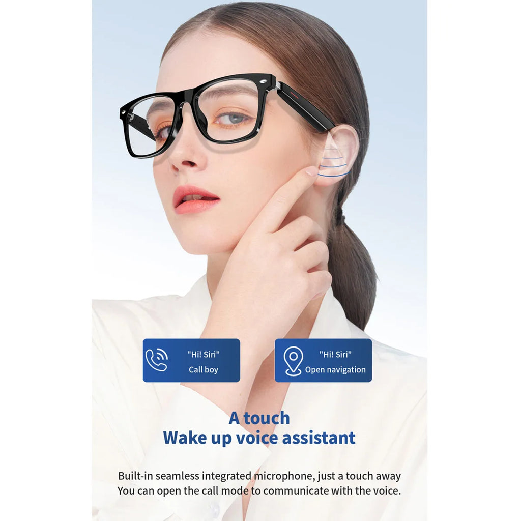 Smart Glasses with AI Navigation Listen Songs Bluetooth Call Voice Assistant Remote Camera Translate Language Smart Sunglasses