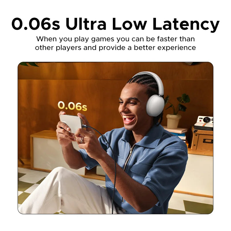 Wireless Bluetooth Headphones, 80H Playtime, HiFi Stereo Over Ear Headphones with Microphone, Bluetooth 5.4 Earphones