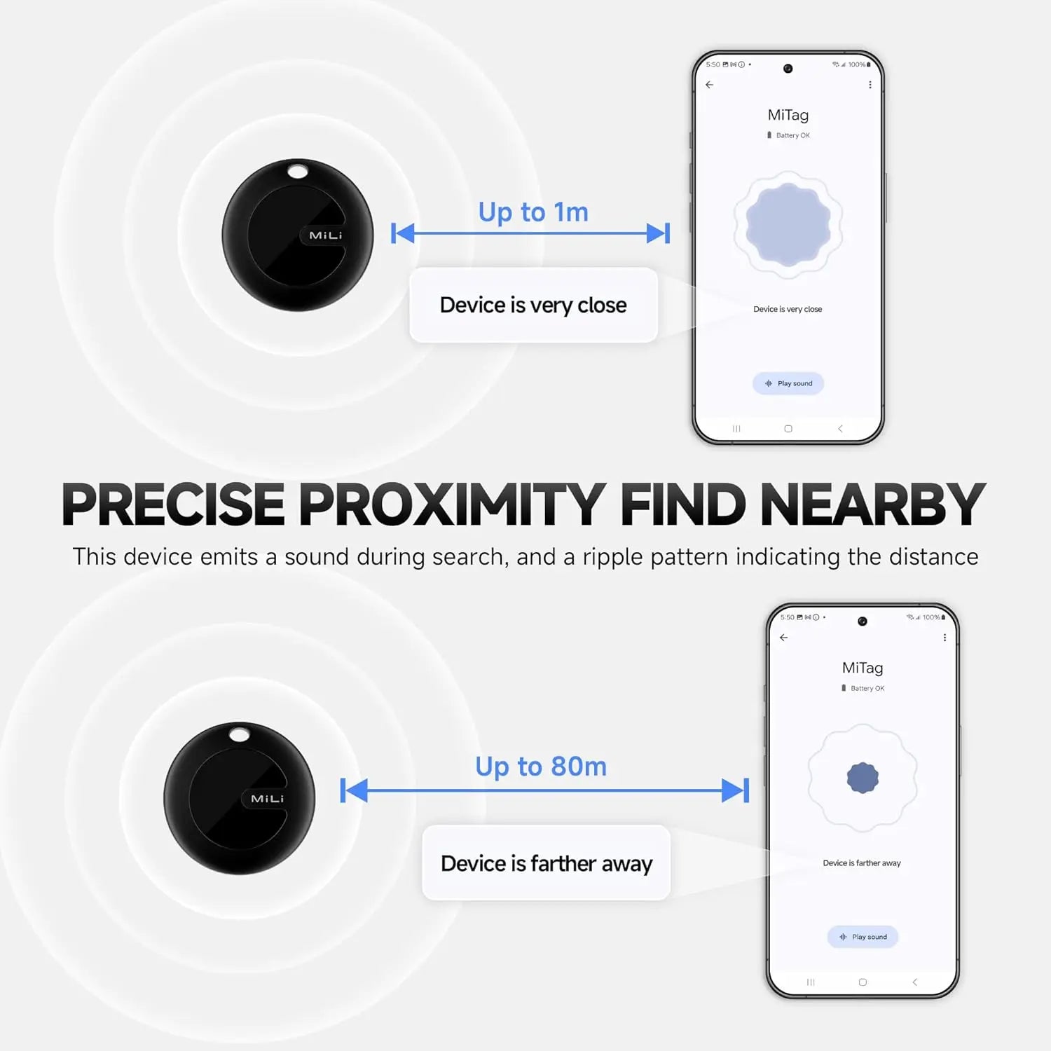 MiLi Tracker Device For google Find My Tracking iTag Bluetooth Locator Anti-Lost Device Smart Bluetooth Tracker Android System