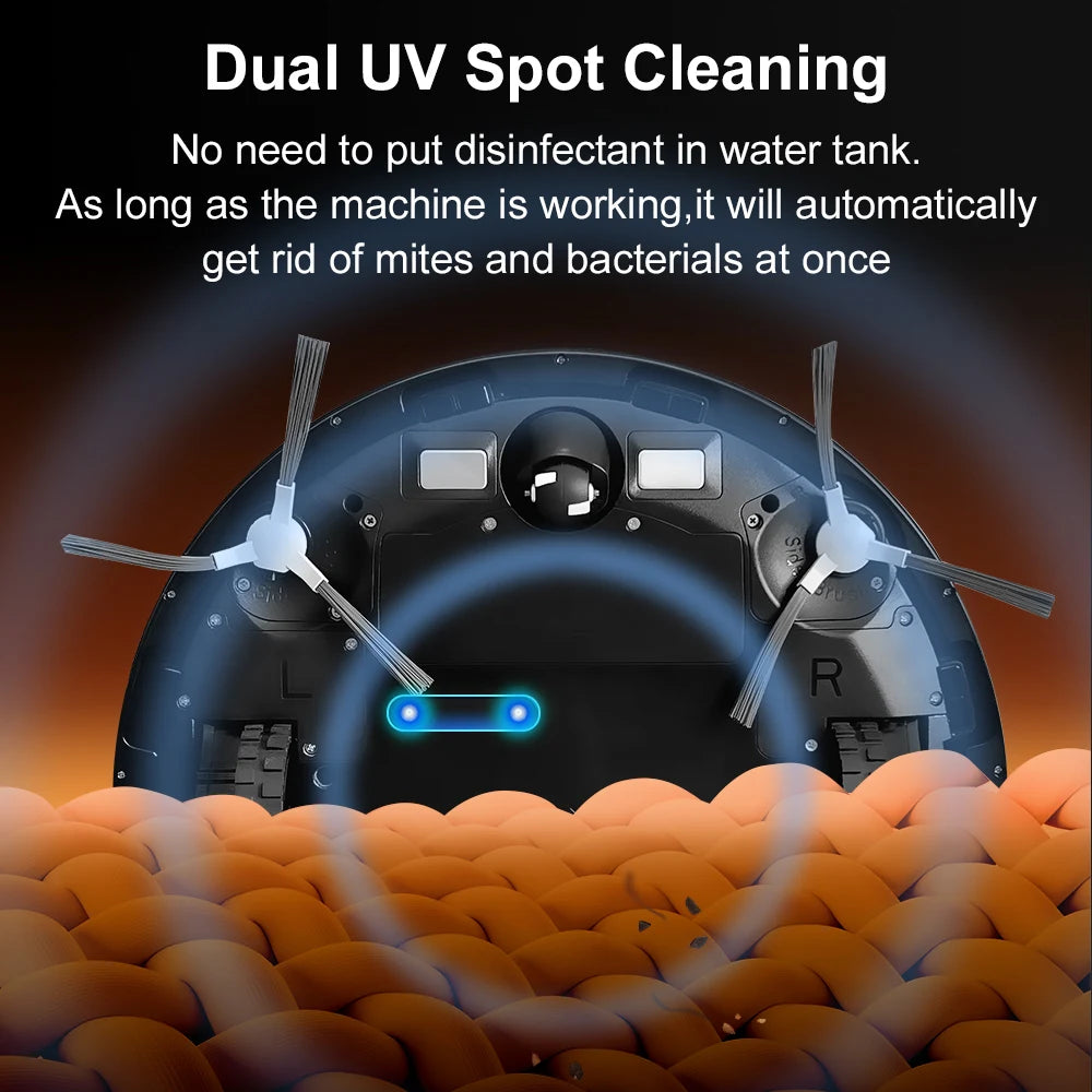 Robot Vacuum Cleaner ABIR K30,Auto-empty Dock,UV Spot Cleaning,6500PA Suction,Multi-floor Map,Customized Wet Dry Room Cleaning,