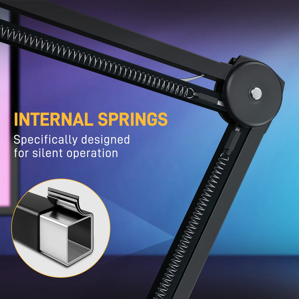 MAONO Microphone Boom Arm:Heavy Duty Adjustable Metal Suspension Mic Stand,Upgraded Desk Clamp,3/8" to 5/8" Screw Adapter,BA37