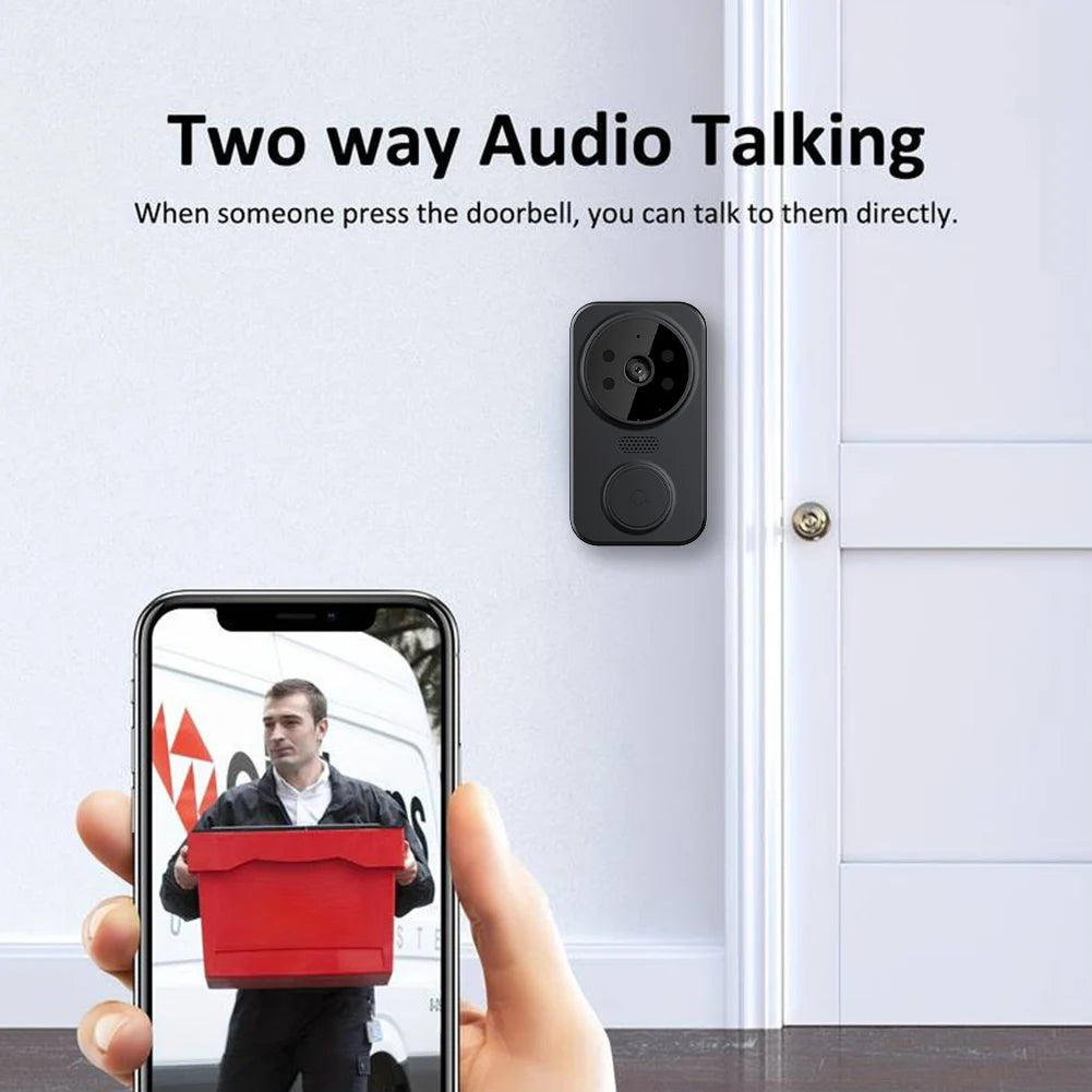 WiFi Smart Audio Doorbell Camera 2-Way Audio Wireless Visual Intercom Doorbell with Remote Monitor Indoor Outdoor Surveillance