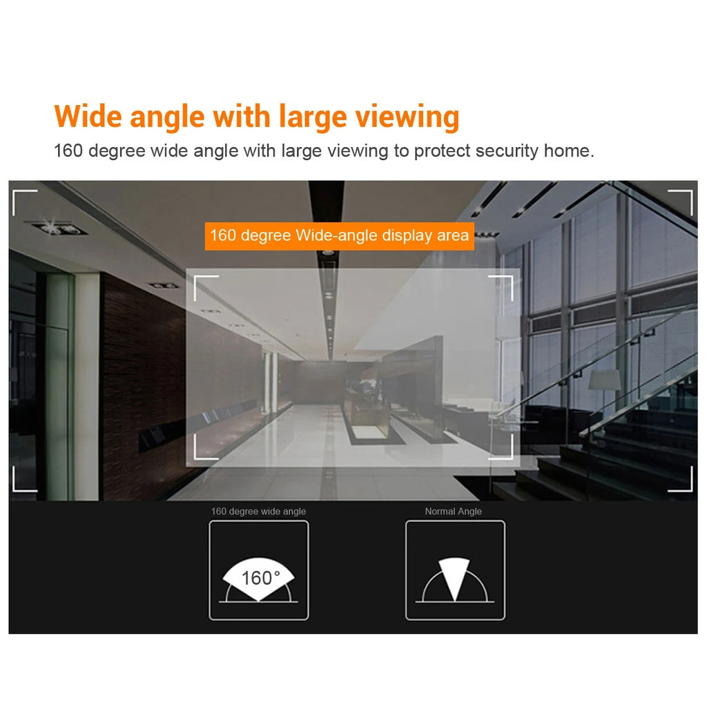 AA81-Doorbell Camera 1080P Home Smart Doorbell Security Door Peephole Camera With 2.4-Inch High-Definition Screen Display