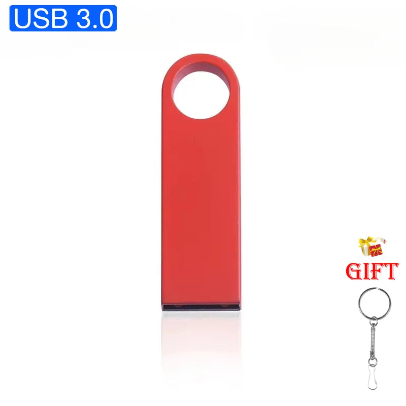 Metal Free Key Chain USB3.0 Flash Drive Metal Pen Drive 128GB 64GB 32GB 16GB 8GB Pendrive Waterproof Memory Usb Stick High Speed