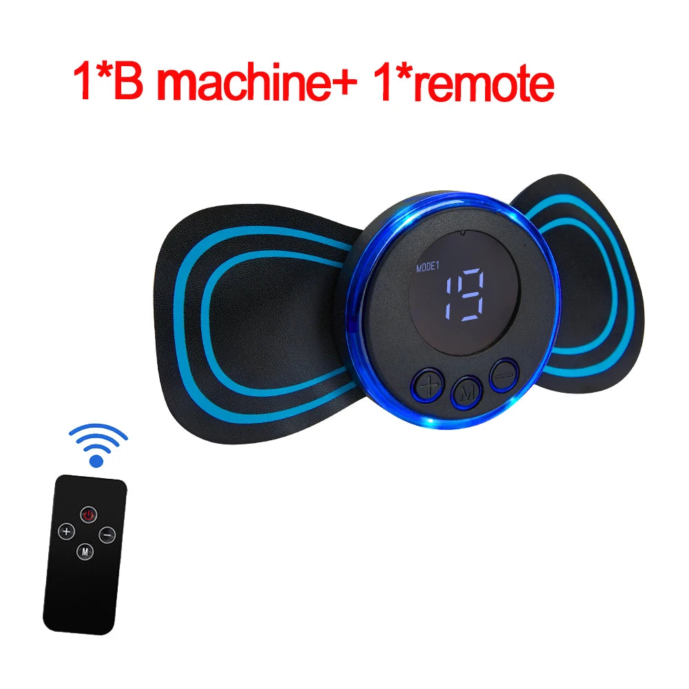 EMS Neck Massager Electric Muscle Stimulator Cervical Sticker Massage Patch Low Frequency Pulse Masajeador Pads Body Pain Relief