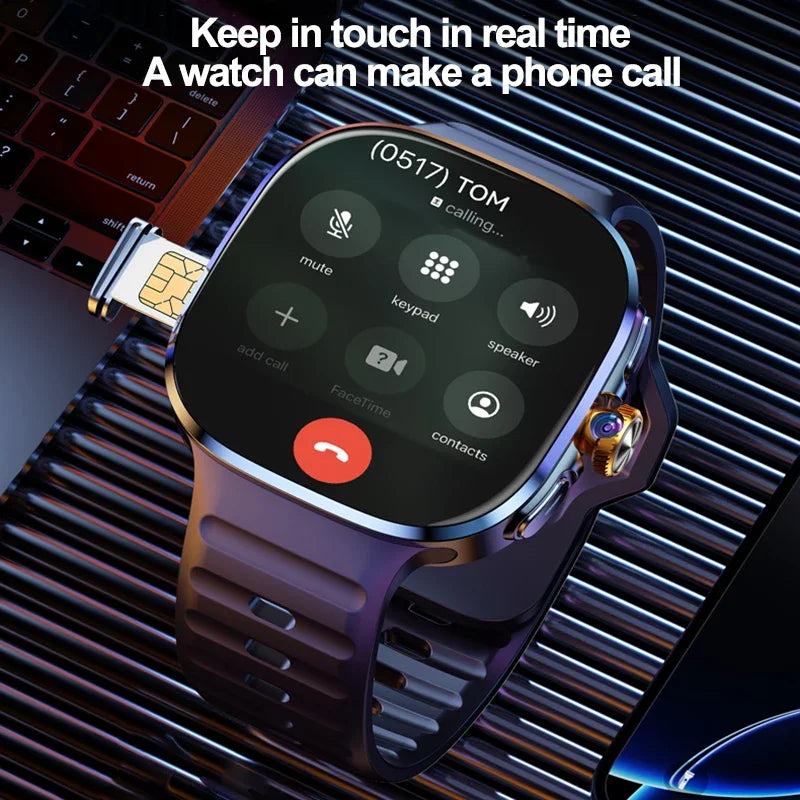 New Large Screen Smartwatch 4G/5G SIM Card Android 10.0 AMOLED 2.4 inch 900W Pull-out Swivel Camera smart watches 16GB+256GB RAM