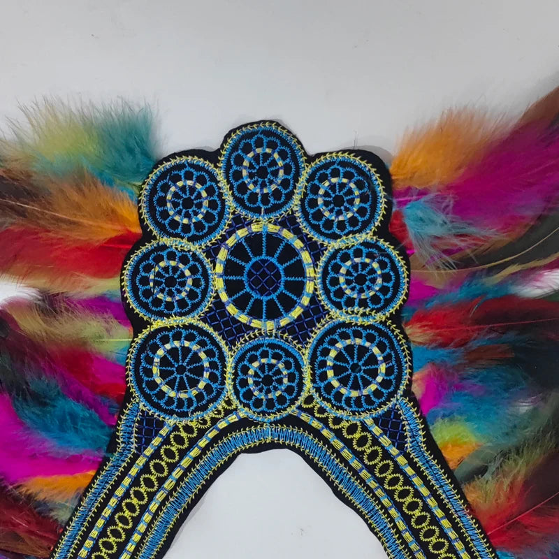 Halloween party costume, collar, scarf, Gothic feather collar and shoulders, witch role-playing available for both women and men