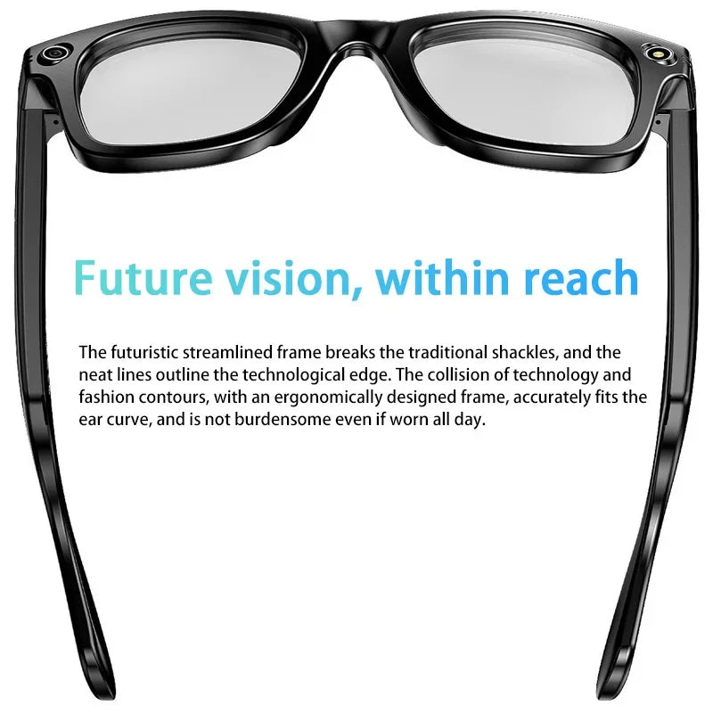 4K HD Smart Glasses 800W Pixel AI Camera Recognition Objects Photography Video Recording Bluetooth Calling Music Smart Glasses