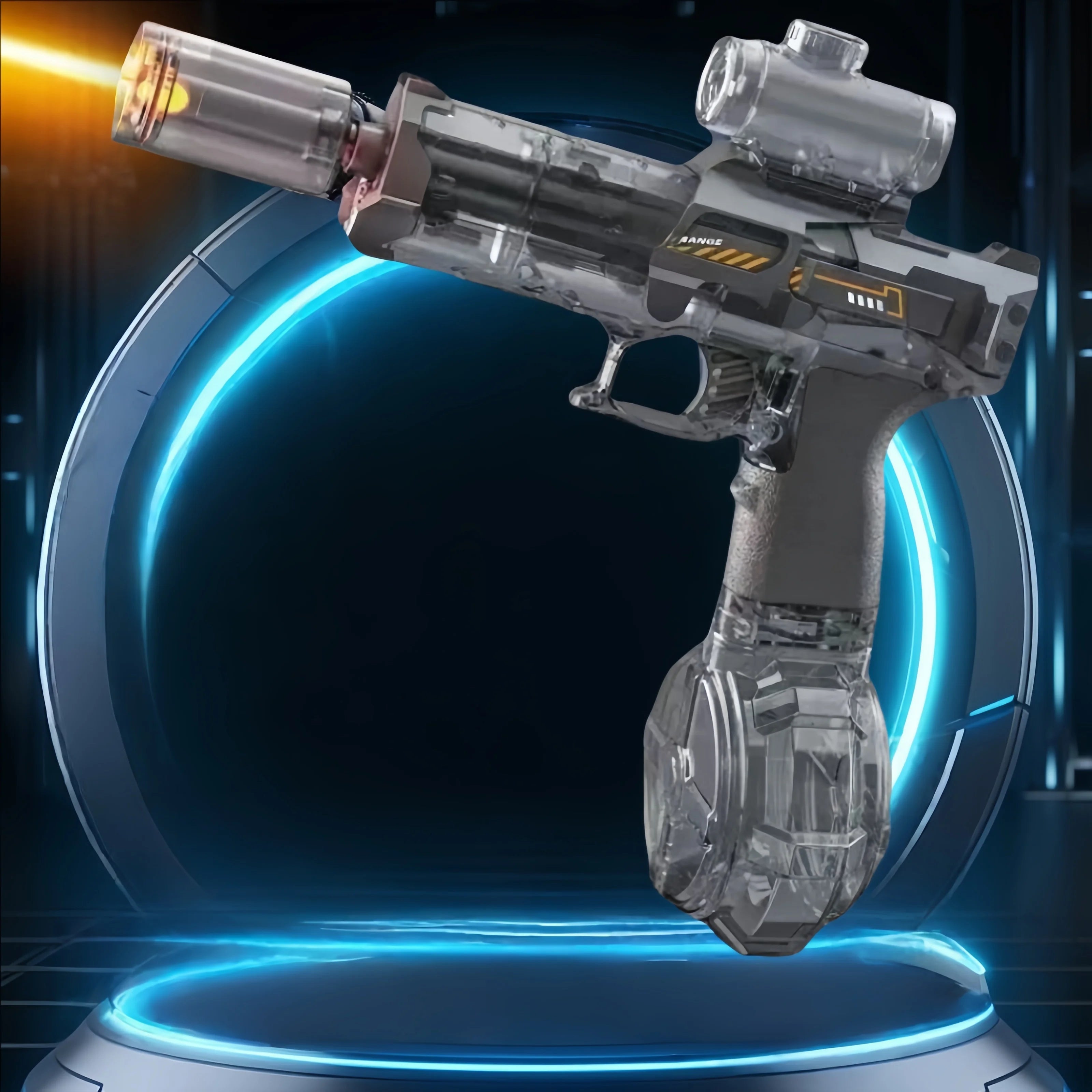 Firelight Electric Continuous-Fire Water Gun with Integrated Pulse Flame Light Effects - Self-Loading  Recoiling Children's Toy