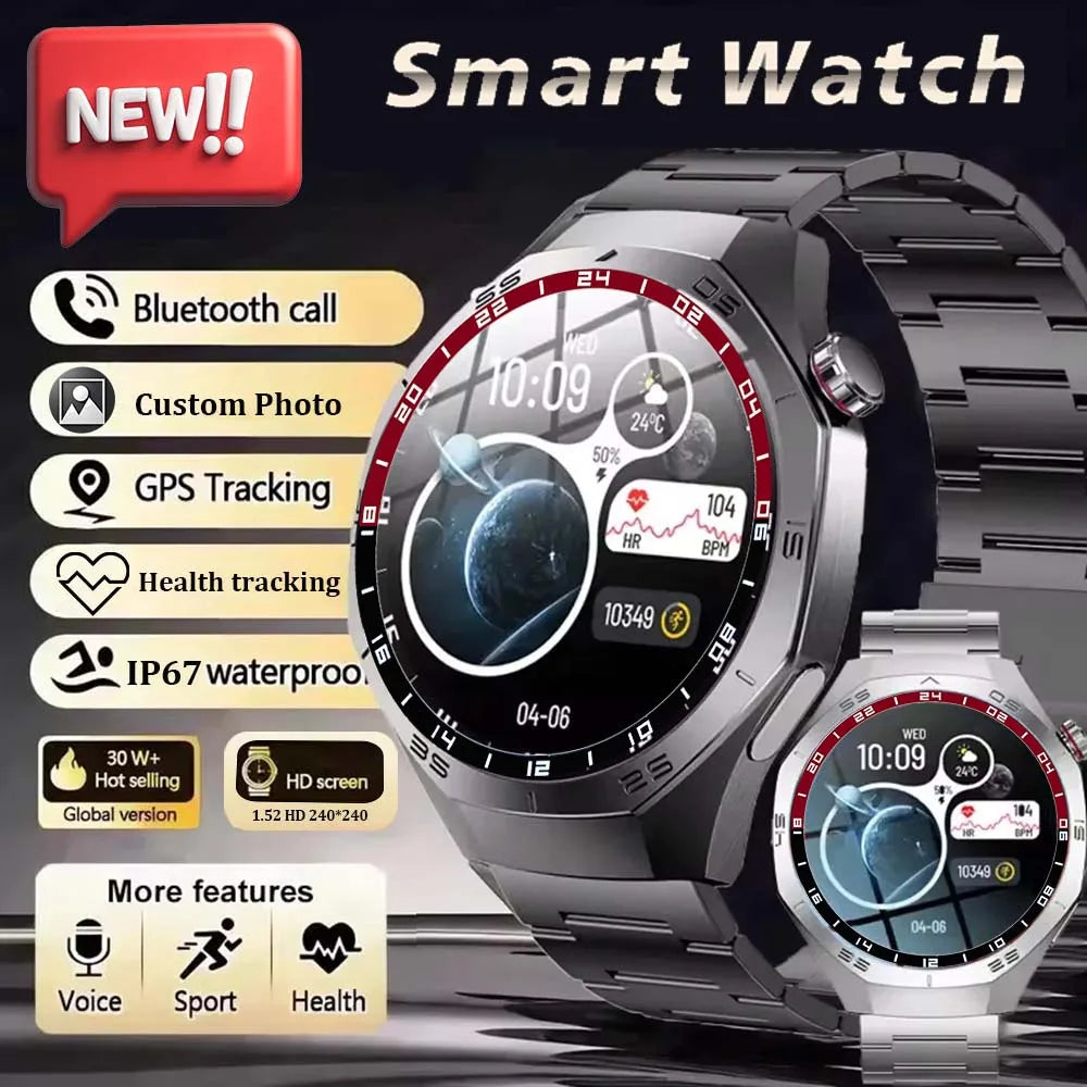 2025 New Smart Watches Men AMOLED Full Screen GPS Motion Trajectory Bluetooth Calls Surprise Gift SmartWatch Waterproof Classic