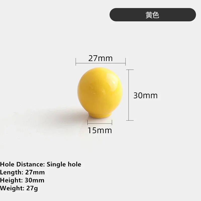 Handles Drawer Cabinet Furniture Kitchen Handles for Cabinet Knob Door Drawer Knob Colour Ceramics Rotundity Single Hole