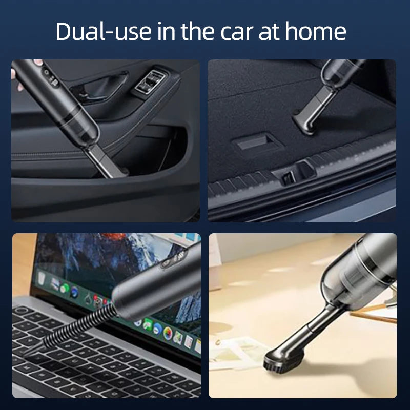 Car Vacuum Cleaner, Portable Cordless Handheld with 14000Pa Strong Suction - 2-in-1 Vacuum and Blower for Car, Home, Pet Hair, O