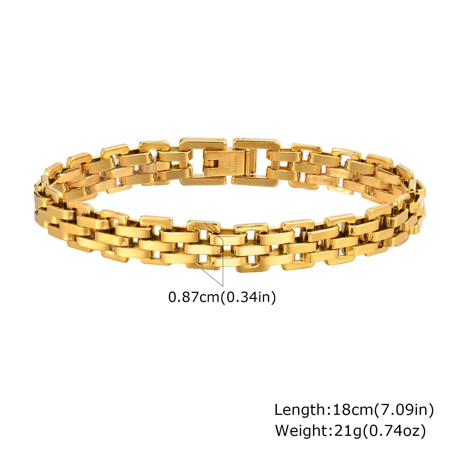 Prjewel Women's Watch Strap Bracelet Gold Color Stainless Steel Bracelet Fashion Party Waterproof Jewelry for Women Girl Gifts