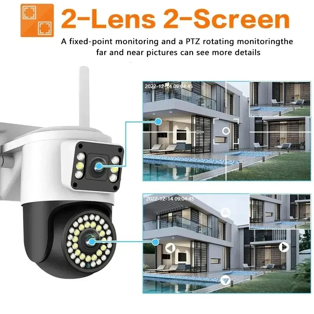 4K 8MP WiFi Surveillance Camera 10X Digital Zoom PTZ IP Camera ONVIF Dual Lens Human Detect Night vision Outdoor Security Yoosee
