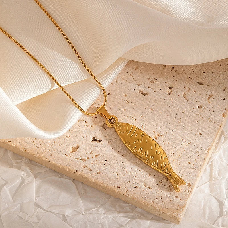 New Necklace Colorful Fish Stainless Steel Trendy Metal Jewelry Colored Rope Choker Women Accessories Gift Collar