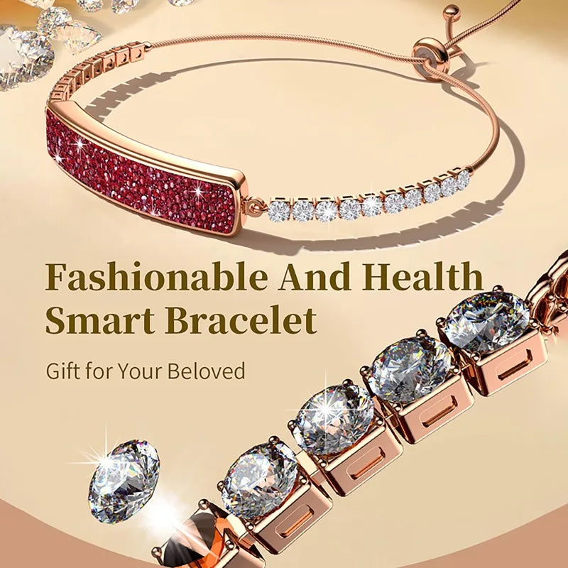 Smart Watch Women Chain with Pedometer Heart Rate Blood Oxygen Sleep and Health Monitoring Bracelet Waterproof Ladies Sport Band