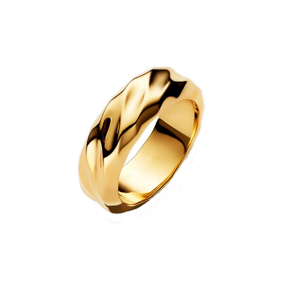 European and American Fashion 925 Sterling Silver Ripple Twisted Double Ring&Unlimited&Wide Face French Ring Couple Style Jewelr