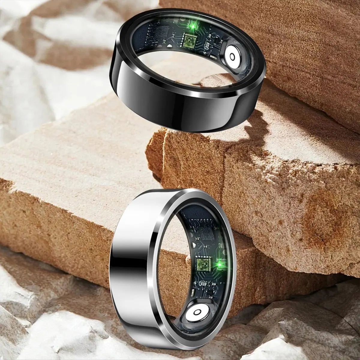 R6 Smart Ring Health Monitoring Ring IP68 & 5ATM Waterproof Multi-Sport Modes Universal Smart Ring Couple Rings No.9,B