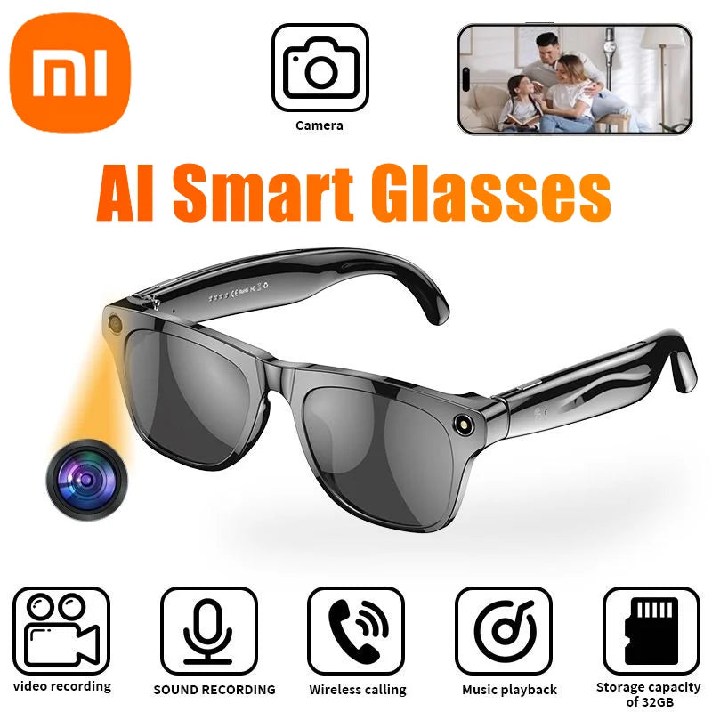 Xiaomi 4K HD AI Smart Glasses Chat GPT 100MP Camera Bluetooth Call 260Mah Battery Voice Assistant Control Smart Glasses 2025