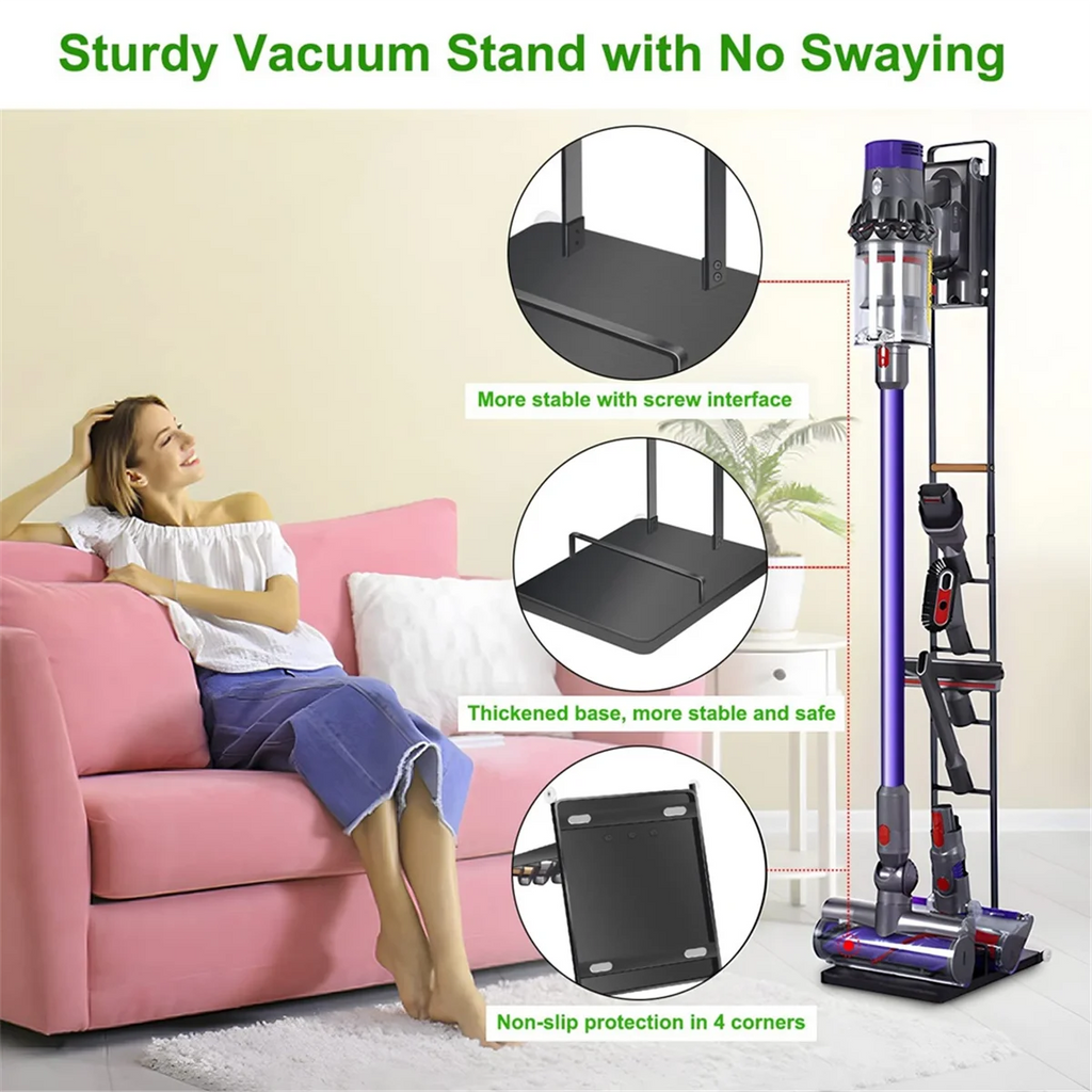 A73Z-Vacuum Stand for V15 V11 V10 V8 V7 Cordless Vacuum Cleaners Heavy Base Metal Bracket Holder with Wheels