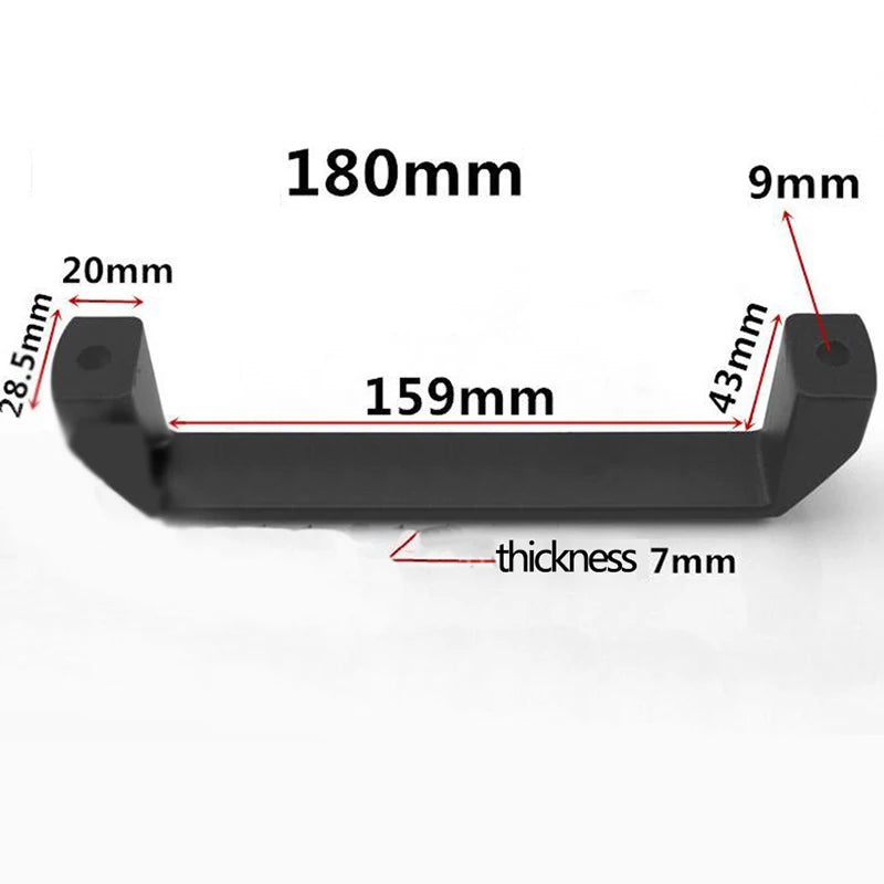 Kitchen Cabinet Handles Concise Black Wardrobe Door Handle Box Handle for Toolbox Suitcases Equipment Cabinet Pull Drawer Knobs