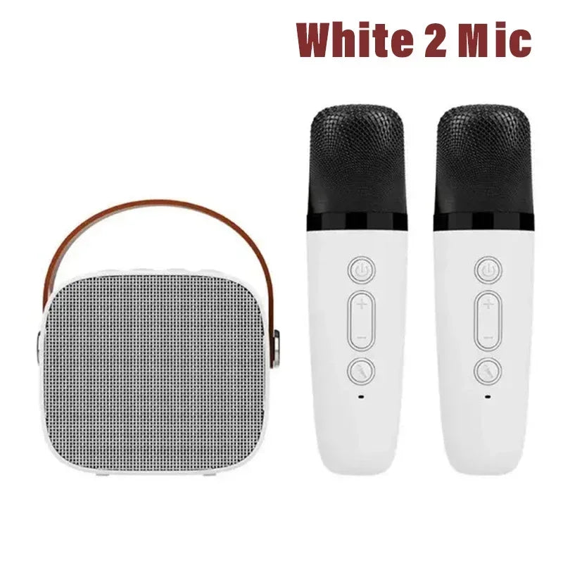 Karaoke Portable Wireless Dual Microphones Machine HomeKTV DSP System Bluetooth Speaker HIFI Stereo Surround For Kids Party Gift