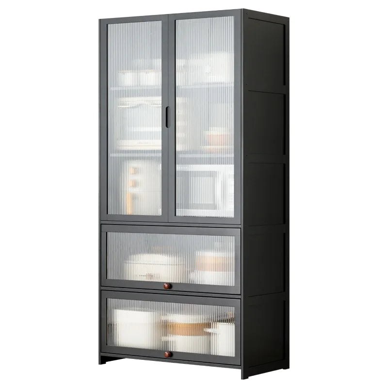 Kitchen shelf, floor standing multifunctional bowl cabinet, microwave oven cabinet, dining side storage cabinet