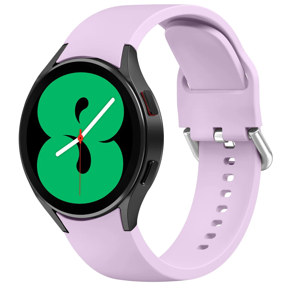 20mm Silicone Strap For Samsung Galaxy Watch 6/5/4 44mm 40mm pro Watchband For Galaxy Watch 6 4 Classic 43mm/47mm 42mm/46mm Band