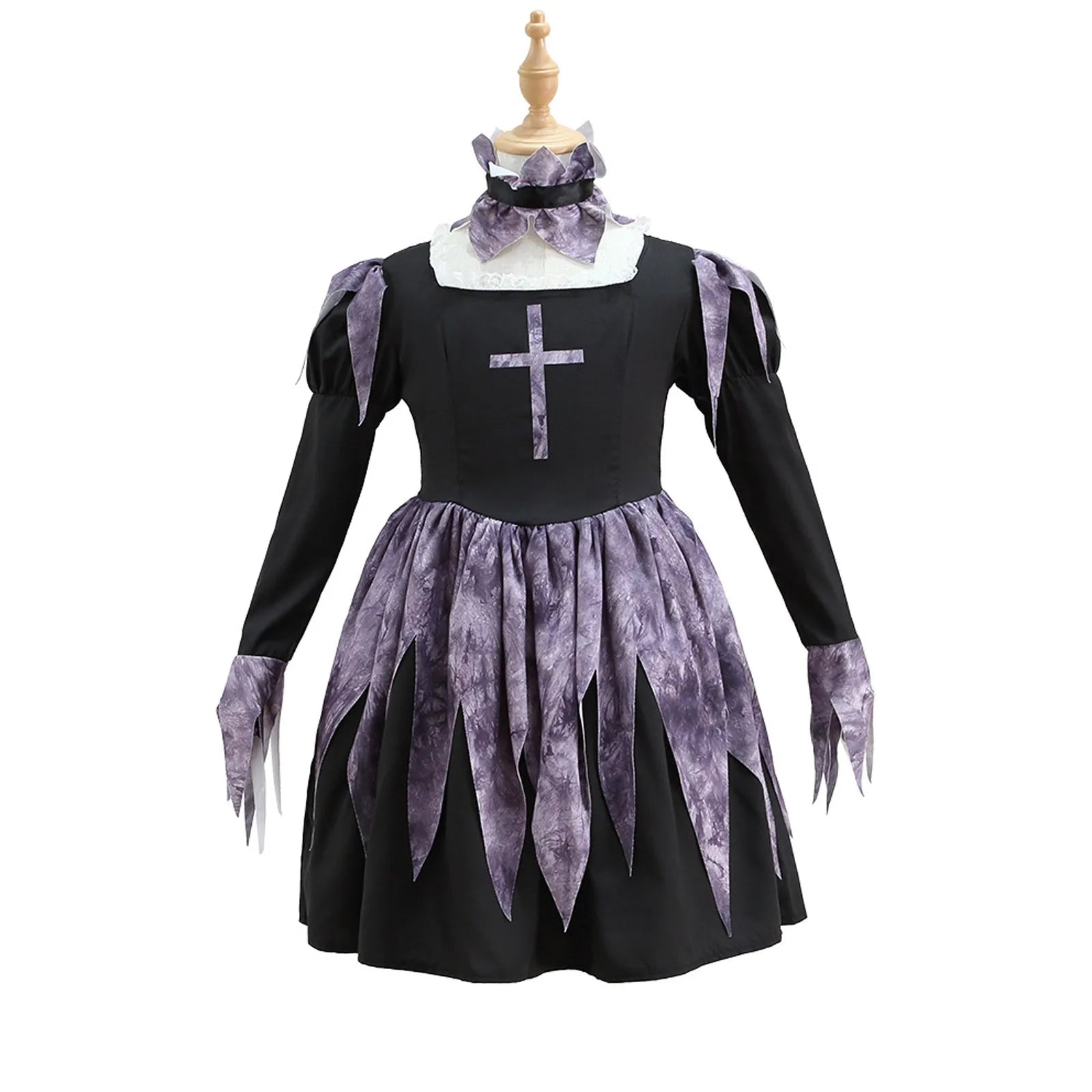 Halloween Children's Costume Sweet Cute Nun Carnival Party Girls Priest Cross Maria Dress Sister Parent-child Costume