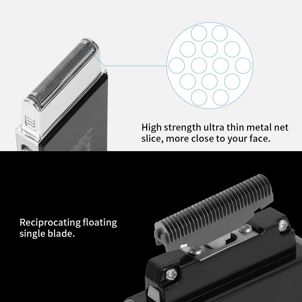 Kemei Beard Trimmer Facial Ultra Thin Electric Razor Rechargeable Shaver with USB Electric Shaver Rechargeable Shaver