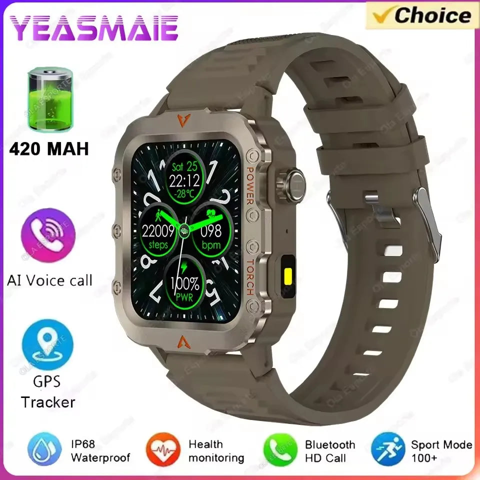 2025 New SmartWatch Men Militray Outdoor GPS Sport Watches Heart Rate Sleep Waterproof Smart Watch IOS Android