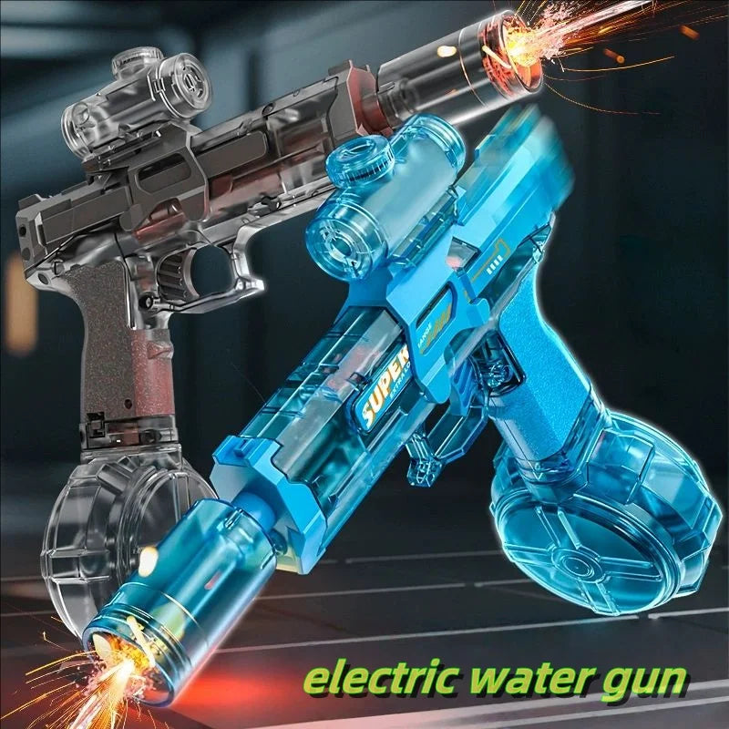 Firelight Electric Continuous-Fire Water Gun with Integrated Pulse Flame Light Effects - Self-Loading  Recoiling Children's Toy