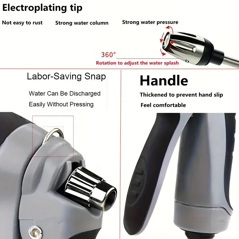 Heavy-Duty High-Pressure Water Gun with Long Handle  for Car/Vehicle Washing, Garden & Home Use  Hose-Connector Compatible