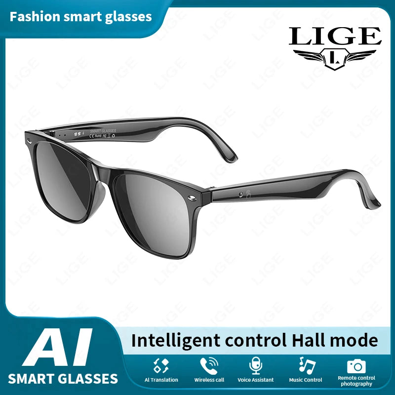 high-tech AI smart glasses can be equipped with various lenses such as sunglasses, blue light, myopia, Men women smart glasses
