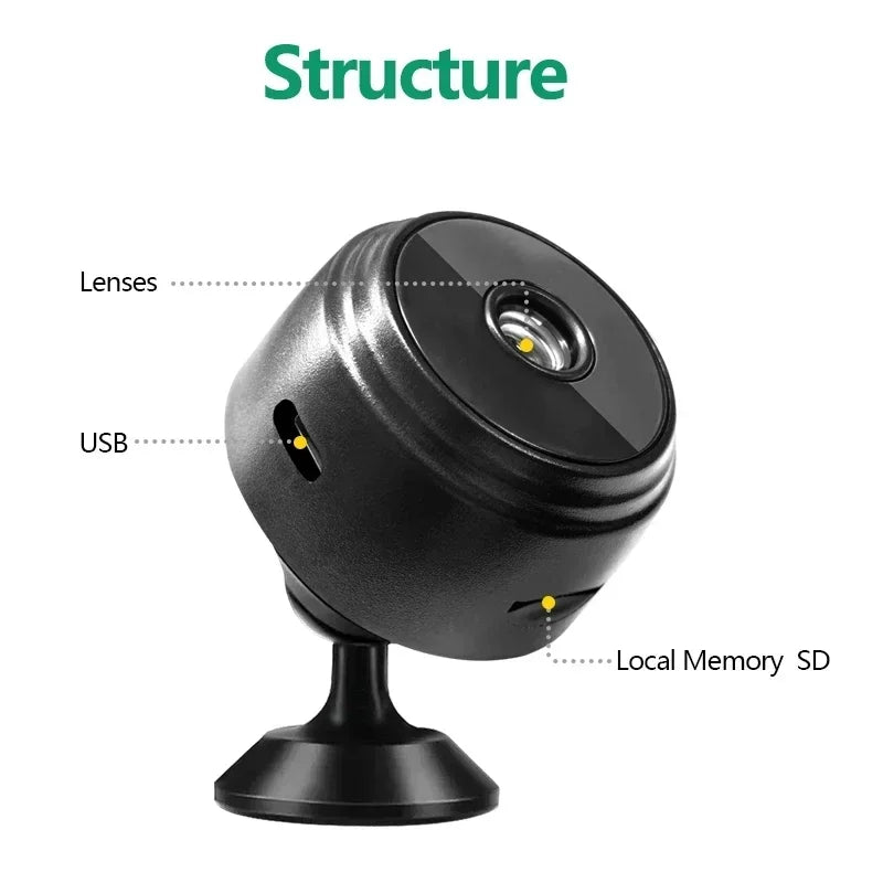 1080P Full HD A9 Mini WiFi Camera Wireless Security Smart Home Device With Night Vision Motion Detection Recording Function
